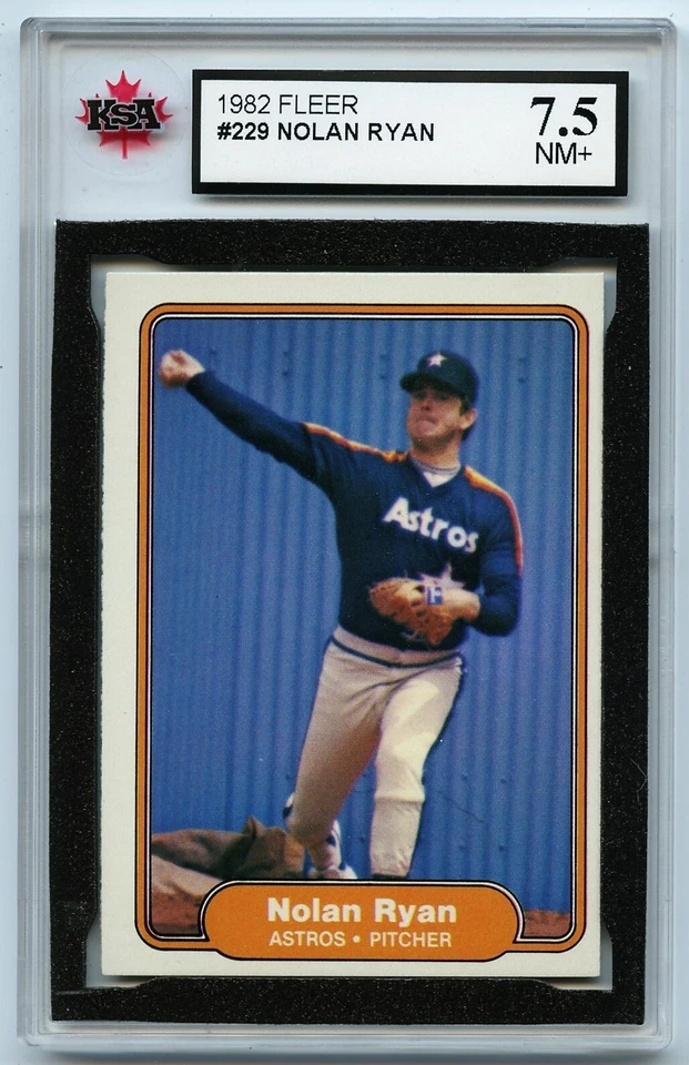 1982 FLEER BASEBALL #229 NOLAN RYAN HOF GRADED 7.5 NM+ (2021-902) - Image 3 of 4