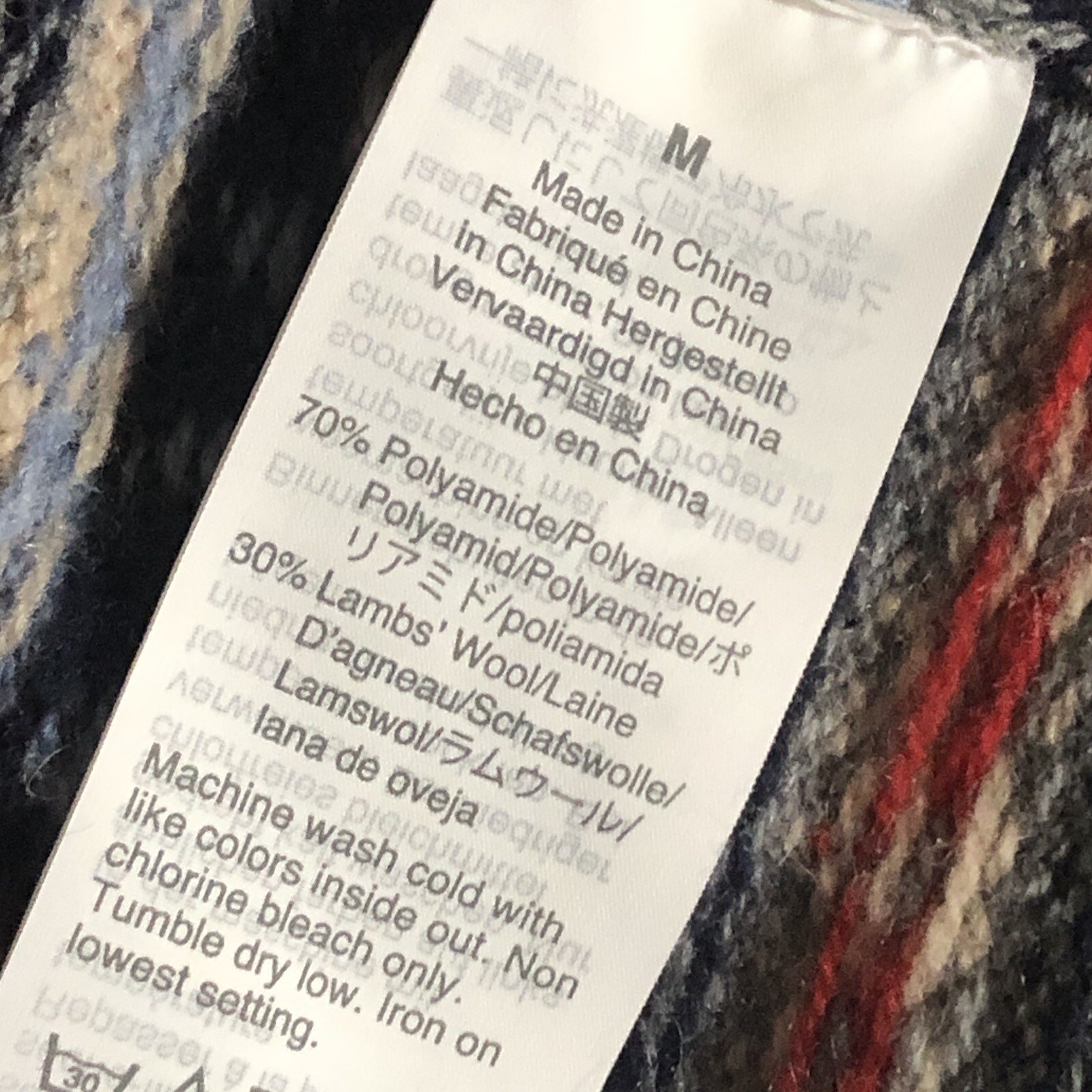 J. Crew Factory Women’s Sweater Fair Isle Wool Blend Grey Crew Neck