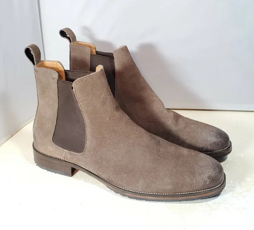 Vintage Foundry Co Slip On Brown Leather Suede Ankle Boots  display picture 2