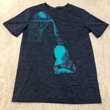 REEBOK Youth XL Shirt Basketball Graphic Screen Print Polyester Athletic Blue
