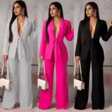 Women's Formal Business Suit Sets Office Wear Two Piece Blazer Sets Professional