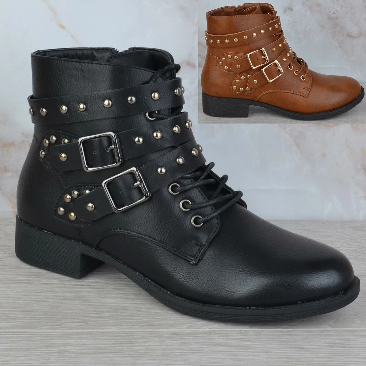 Ladies flat ankle shop boots size 7