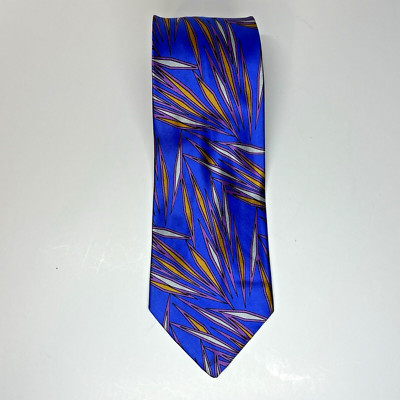 Ariston Brand Mens Necktie Tie 100% Silk Blue Made in Italy 3 1/2'' x 58''