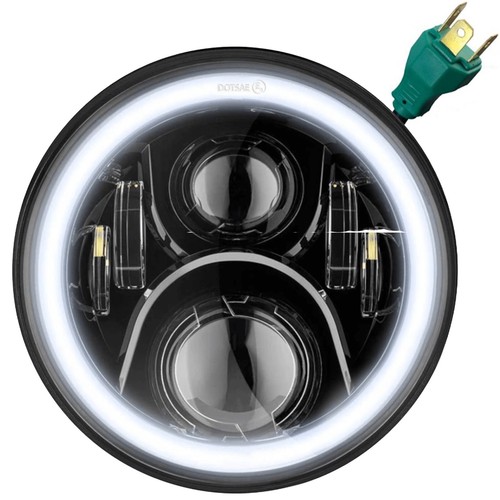 Eagle Lights 7" Black Gen 2 LED Headlight Spot Light Kit & Ring Harley Touring - Picture 3 of 16