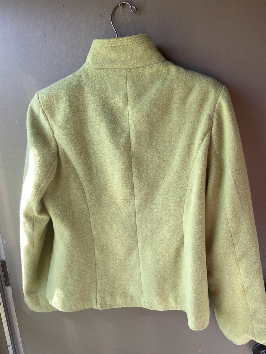 Fendi 100% Cashmere Lime Green Jacket Zip Up Blazer Soft Fendi 100% Cashmere Lime Green Jacket Zip Up Blazer Soft