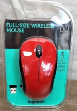 Logitech Wireless Red & Black Mouse Full Size M310 New Sealed