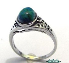 Vintage St Silver Turqouise Ring size 5 Israel 1950s