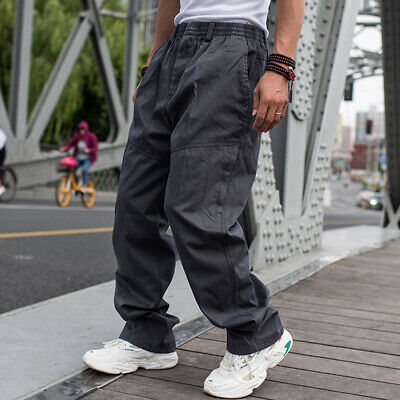 Men Cargo Pants Loose Elastic Waist Oversized Khakis Men Cargo Pants Loose Elastic Waist Oversized Khakis
