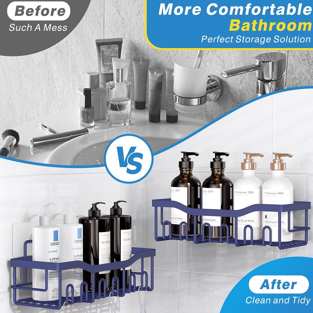 Shower Caddy 2 Pack,Adhesive Shower Organizer for Bathroom Storage&Home Decor...