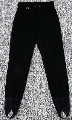 Vintage Sportina Women s Winter Wool Pants Superflex Size 8 Reg Black Stirrup