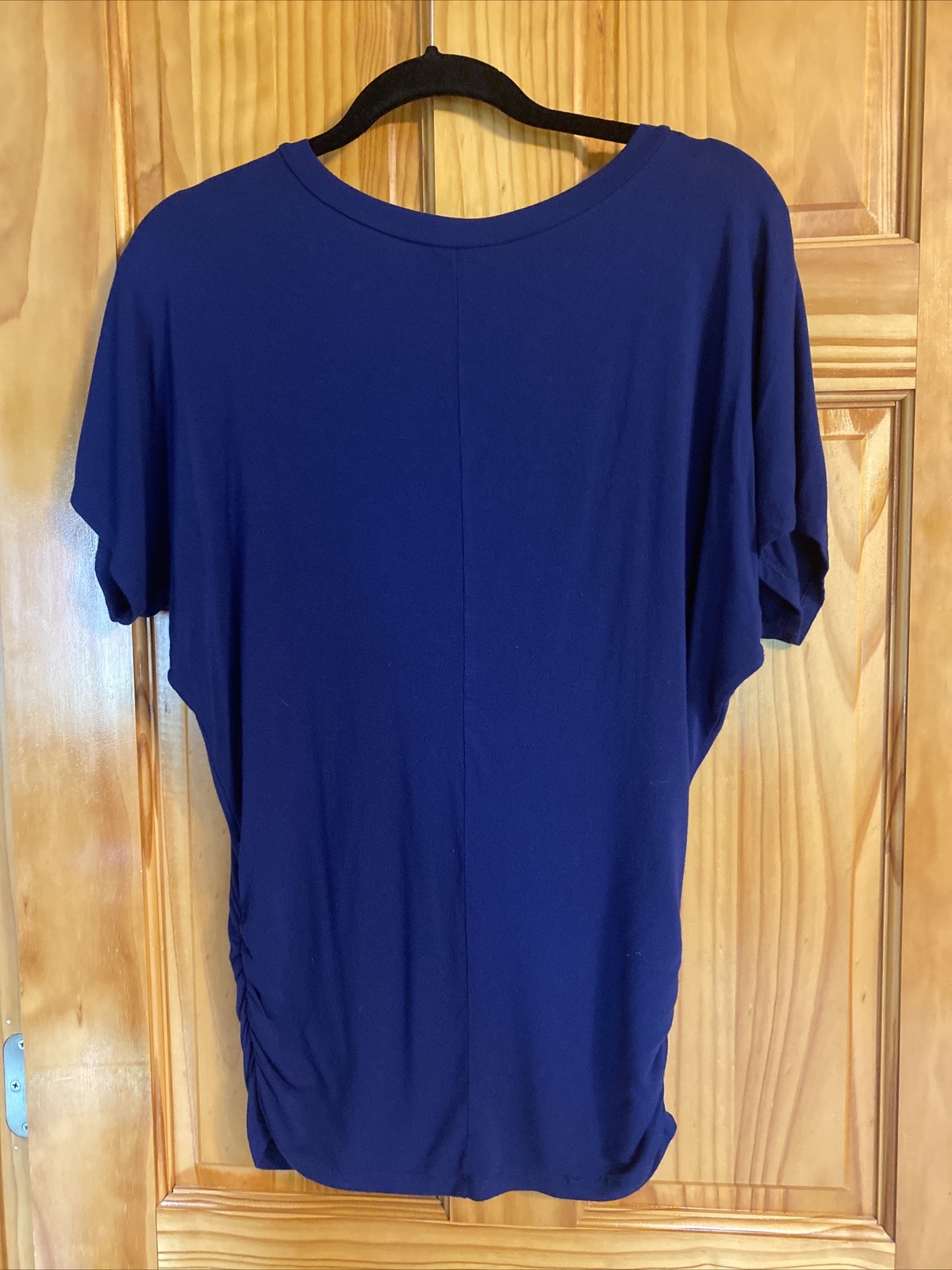 Made By Johnny Women's Dolman Top - Boat Neck Short Sleeve With Side Shirring