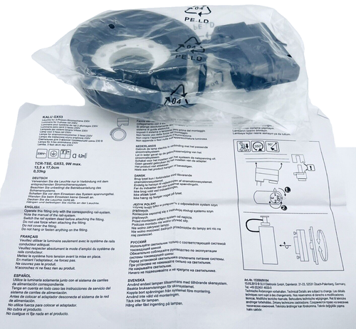SLV 153590 Lamp for 3 phase rail KALU GX53 TCR-TCA 9W Max 230V Black Germany - Picture 5 of 11