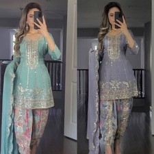 DRESS BOLLYWOOD SUIT PAKISTANI INDIAN WEDDING DHOTI TOP SALWAR KAMEEZ PARTY WEAR