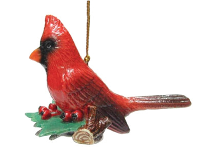   New NORTHERN ROSE Porcelain Ornament CARDINAL HOLLYBERRY Christmas Tree Decor
