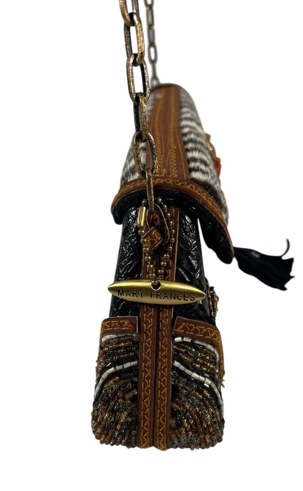 Mary Frances Beaded Zebra Handbag With Bag - Image 4 of 4