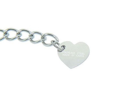 Steel By Design Slanted Crystal Initial Necklac E - Foto 7