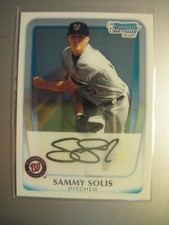 2011 BOWMAN CHROME 1ST CARD AUTOGRAPH SAMMY SOLIS #BCP106