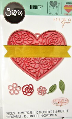 Heart Tag Sizzix Thinlits Thin Metal Die Set 663623 NEW!