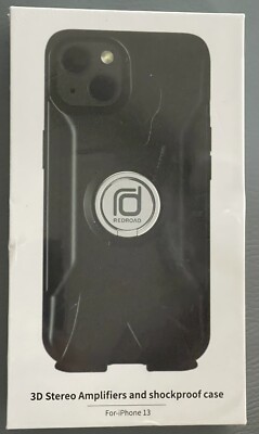 Redroad 3D Stereo Amplifiers And Shockproof Case For iPhone 13 Pro Black New