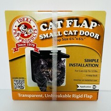 Cat Flap Small Cat Door 6 1/4" x 6 1/4" Locking White Ideal Pet Products NEW