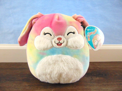 Squishmallow 8  CANDY tie dye Bunny fuzzy cheeks Easter   RARE NWT   
