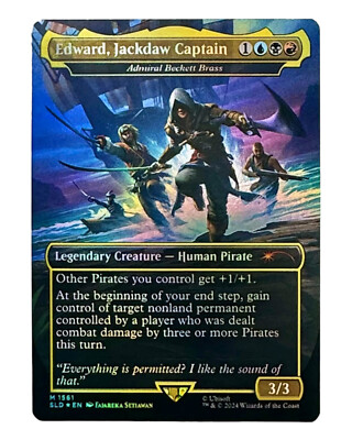 MTG | Edward, Jackdaw Captain / Admiral Beckett Brass | Rainbow Foil | NM | EN