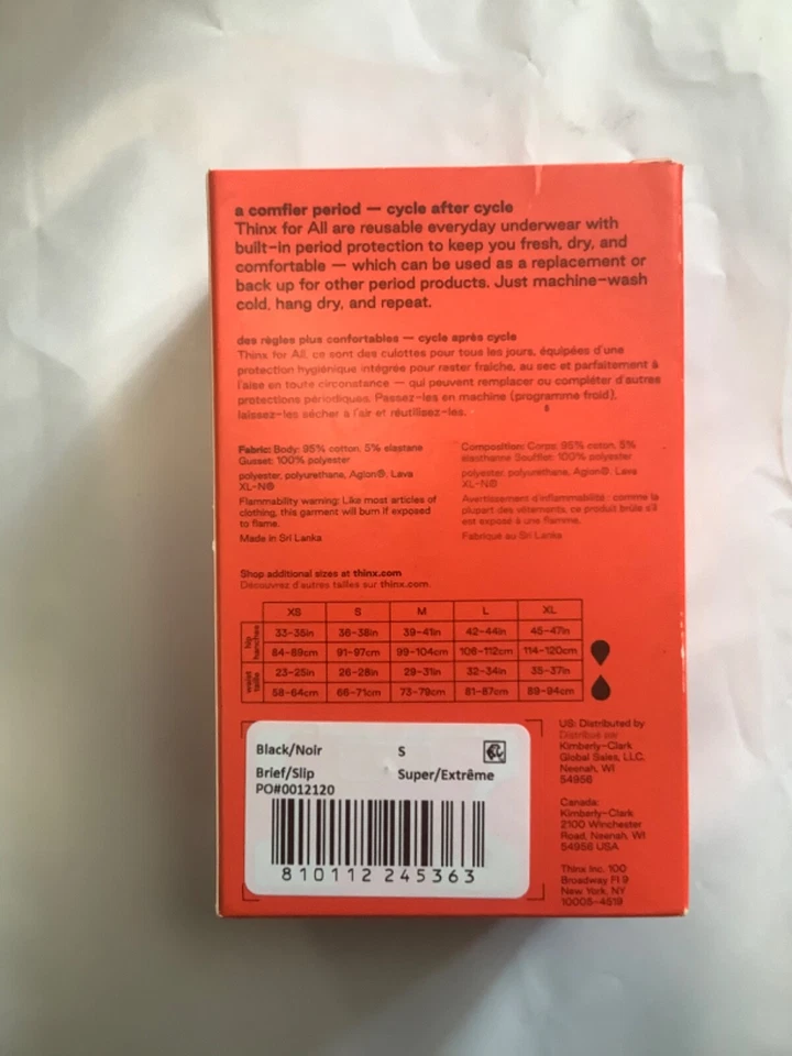 Bragas Ropa Interior Thinx para Todo Período Negras Súper Absorción Pequeñas NUEVO EN CAJA Foto 2 de 2
