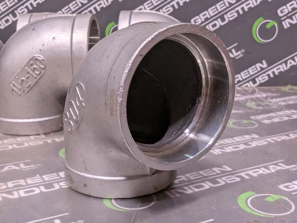 NUEVO Lote de 8 Accesorios SCI Codo Ángulo Recto 304 Acero Inoxidable Sin Roscar 1-1/2" Foto 4 de 4