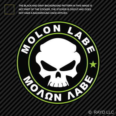 American Flag Colt 1911 Vinyl Sticker – Molon Labe Pro 2A Gun Rights – Choose Size