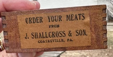 Vintage Meats Crate Miniature Wood Box J Shallcross & Son PA ADVERTISING