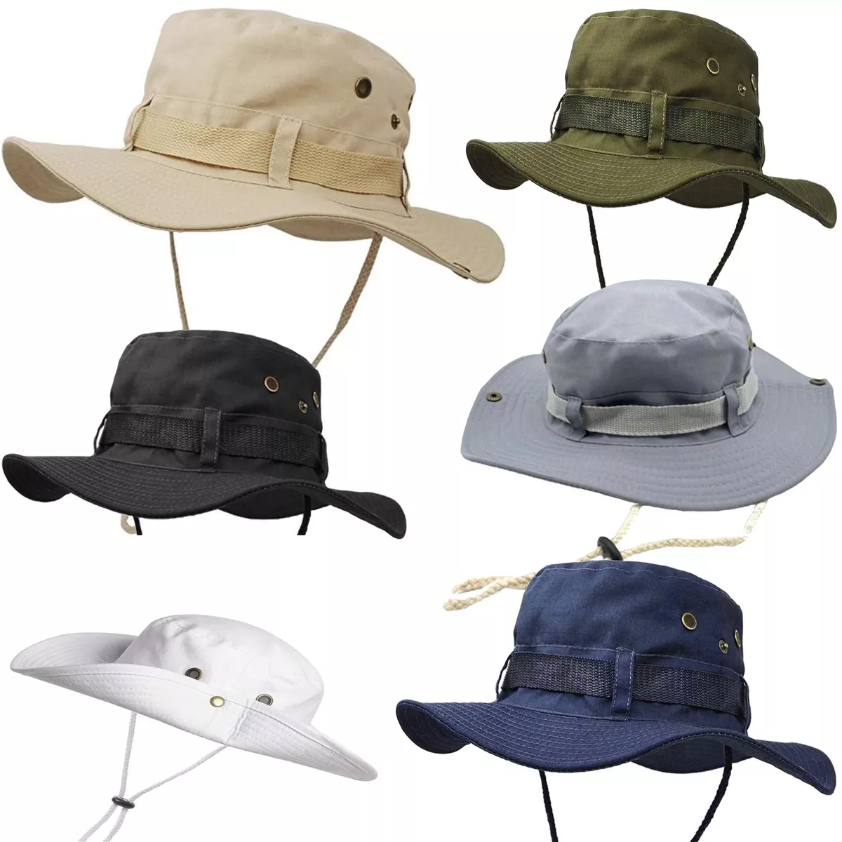 UltraKey Boonie Hat, Outdoor Wide Brim Sun Protect Hat, Double Layer Classic US Combat Army Style Bush Jungle Sun Cap For Fishing Hunting Camping