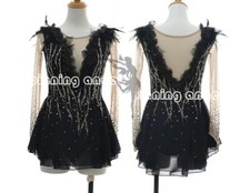 Ice Skating Adult Figure skating Dress Gymnastics Costume black