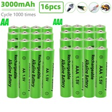 16PCS 3000mAh Alkaline Battery 1.5V AA /AAA Rechargeable Battery 1000 Cycle