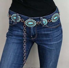 Western Epoxy Concho Belt With Turquoise
