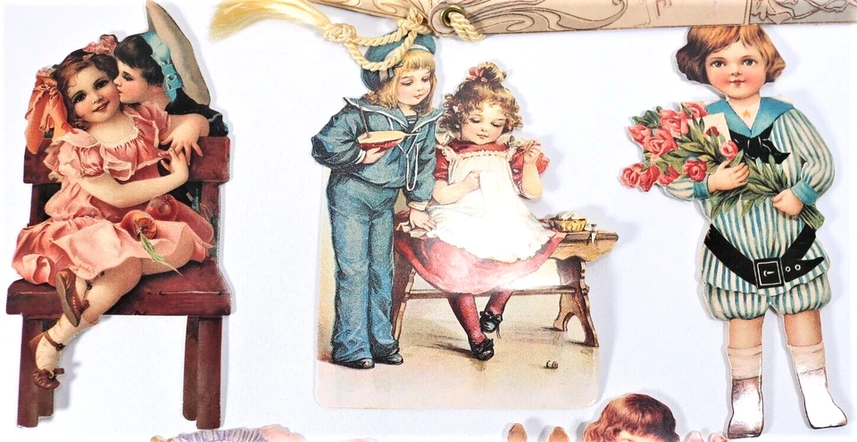 Vintagesque Valentine's Cards Cute Children and Reproduction Maud Humphrey Fan - Image 3 of 4