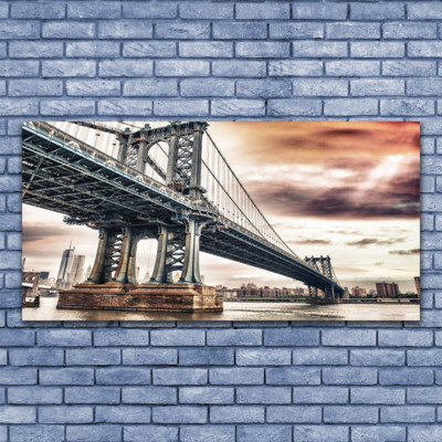 Impression sur verre Image Tableau 140x70 Architecture Vélo Pont
