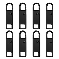 8 Pcs Zipper Handle Mend Fixer Tab Metal Pull Replacement Black Black