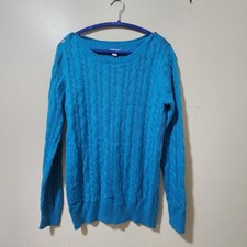 Women's size XL Super Lightweight Cable Knit Sweater Old Navy - Turquoise