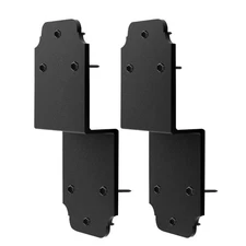 2 Pack 6 Heavy Duty Black Z Angle Bracket, Steel, Post to Beam Connector