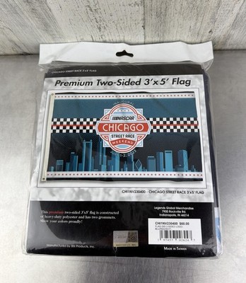 NASCAR 2023 Chicago Street Race 2 Sided Flag 3'x5' Man Cave Racing Banner