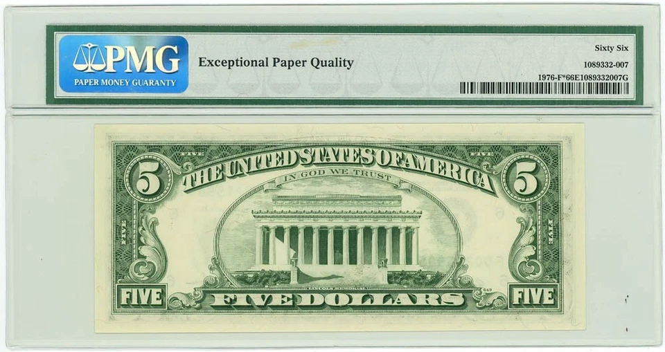 FR.1976-F* $5 1981 Federal Reserve Note Atlanta Gem Unc 66 EPQ PMG 950222-180 - Image 2 of 3