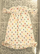 VINTAGE BARBIE DOLL SLEEPWEAR NIGHT GOWN WHITE COLORED FLOWERS