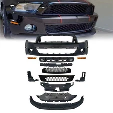 Fits 2010-2014 Ford Mustang Front Bumper Cover GT500 Style Conversion w/ Grille