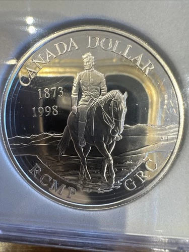 1998 Canada Silver Dollar Proof RMCP Canadian $1 Mounted Police 92.5 % Silver