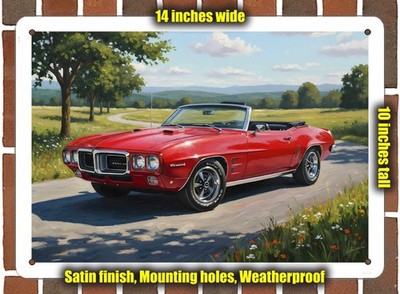 Metal Sign - 1969 Pontiac Firebird 5 Oil Painting - 14x10