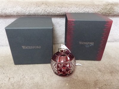 ~ 2018 WATERFORD 40032597 Ruby Red Crystal Ball Ornament MIB 3''
