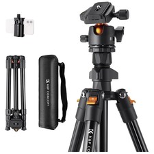 64'' Aluminum Travel Camera Tripod - Compact, Lightweight, 17.6lb Load Capacity