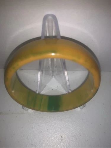 Vintage Jewelry Bracelet Bakelite Green/Yellow Bangle Tested