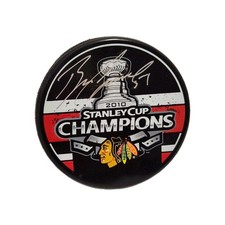 Brian Campbell Autographed Chicago Blackhawks Stanley Cup Hockey Puck w/ COA