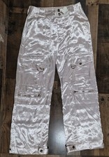 Free People Cargo Pants Size 4 Pink Satin Utility Gorpcore Streetwear Baggy NEW